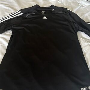 Adidas CLIMALITE men's large black with 3 white stripes aspire